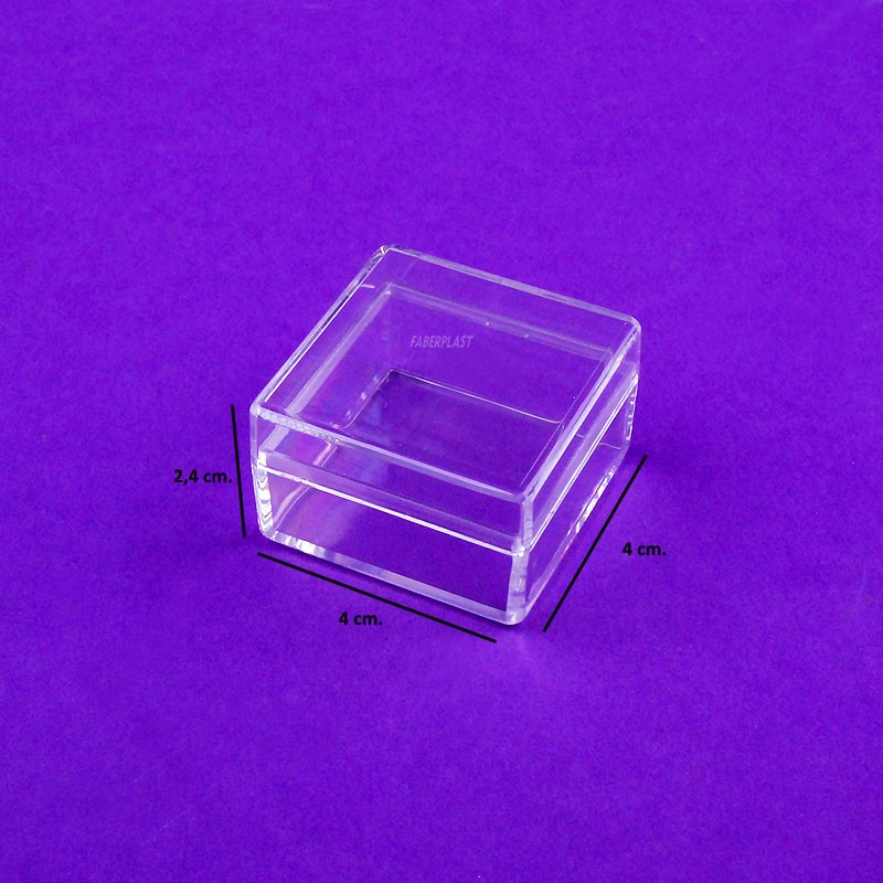 Cajas de Poliestireno transparente tamaños MINI, modelos AMELIE con tapa.
