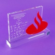 Trofeo de metacrilato BANCO SANTANDER