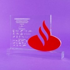 Trofeo de metacrilato BANCO SANTANDER