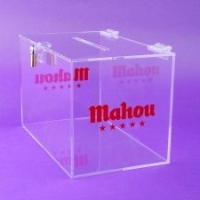Urna de metacrilato sorteos MAHOU