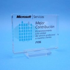 Trofeo metacrilato MICROSOFT