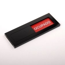 Cartel de metacrilato negro LIBRE OCUPADO