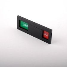 Cartel de metacrilato negro LIBRE OCUPADO