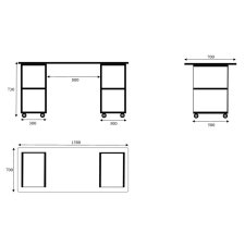 Mesa ESCRITORIO de metacrilato