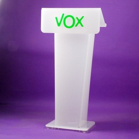 Atril metacrilato eventos VOX