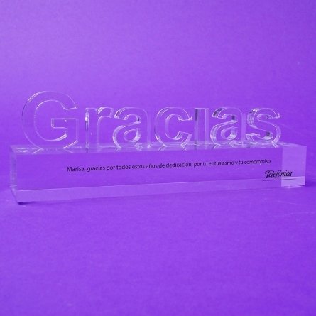 Trofeo de metacrilato GRACIAS