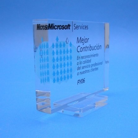Trofeo metacrilato MICROSOFT