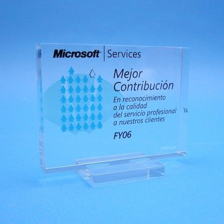 Trofeo metacrilato MICROSOFT