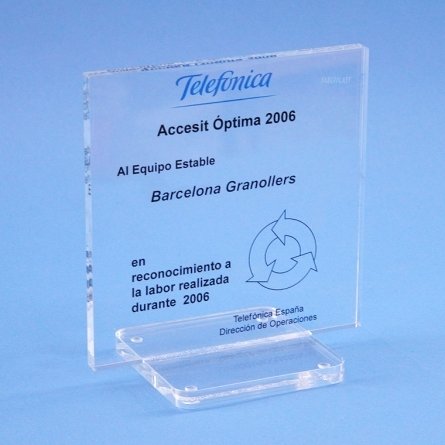 Trofeo metacrilato TELEFÓNICA ESPAÑA