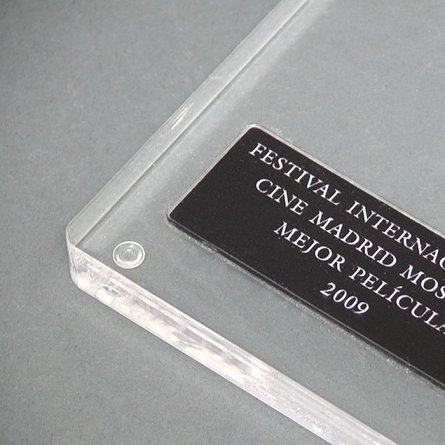 Trofeo metacrilato FESTIVAL CINE MOSTOLES