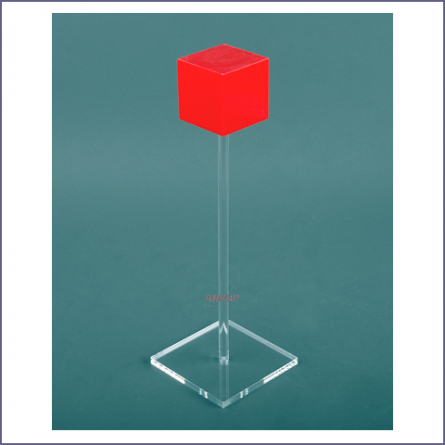 Display Indicador Producto Metacrilato Cubo Rojo